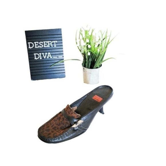 Shoes - Goffredo Fantini Womens Shoes Leopard Print 36 Mules Genuine Italian Leather